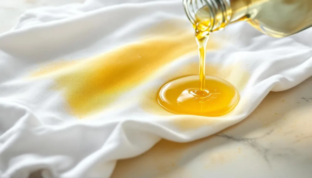 גלה כיצד חומץ פשוט יכול להסיר כתמי זיעה במהירות וביעילות תוך חמש דקות בלבד.