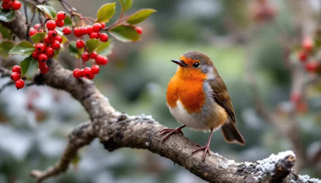 גלה למה אדומי־החזה אוהבים במיוחד את פרי החורף הזה בגינתך ואיך הוא מושך אותם בעונת הקרים.