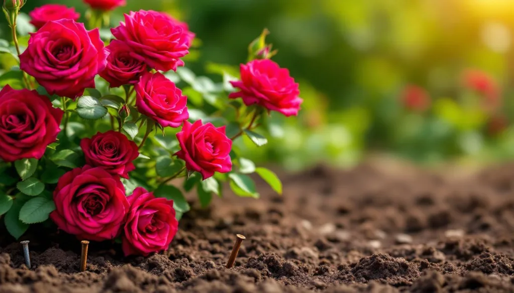 למדו כיצד לקבור מסמר חלוד בקרבת ורדים לקבלת פריחה מרהיבה בלי להשתמש בדשן או קומפוסט, עם טריק פשוט ויעיל לגינה שלכם.