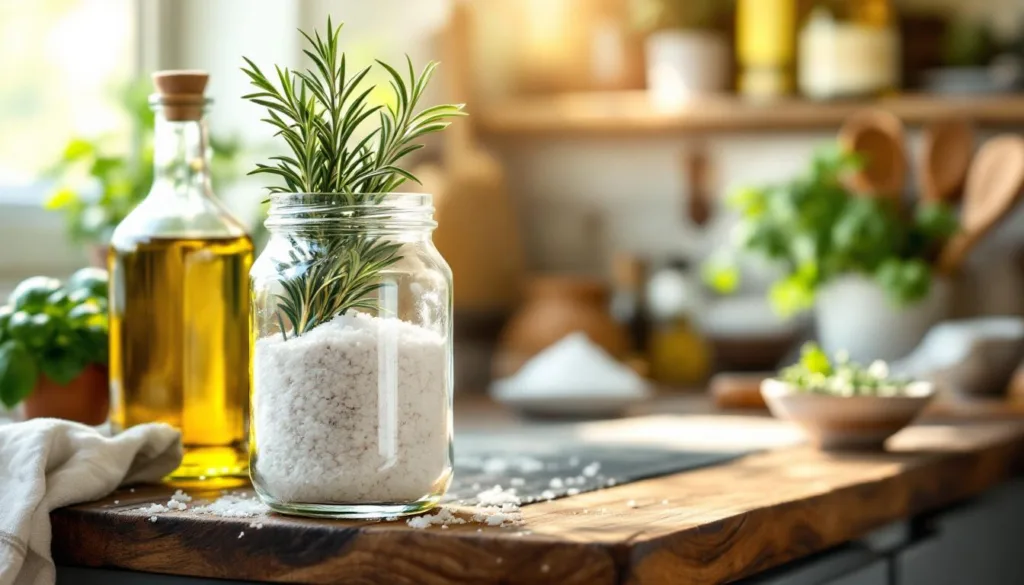 למדו מדוע חשוב לשמור מלח גס ורוזמרין בצנצנת בבית כדי לשמור על טריותם ולהעשיר את טעמי הבישול שלכם.